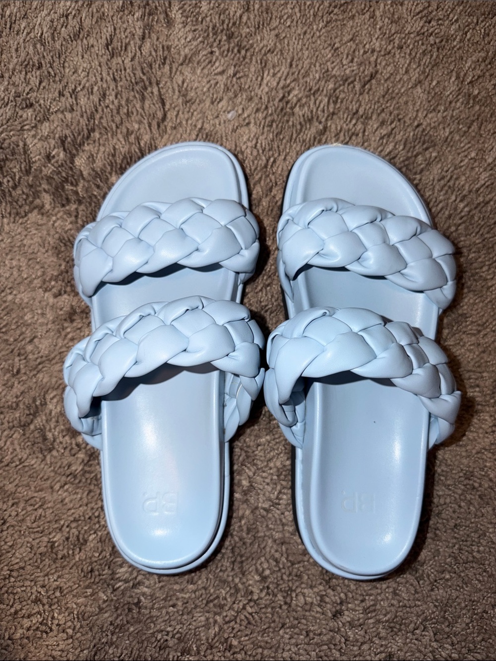 bp Braided Double-Strap Slide Sandals in Light Blue